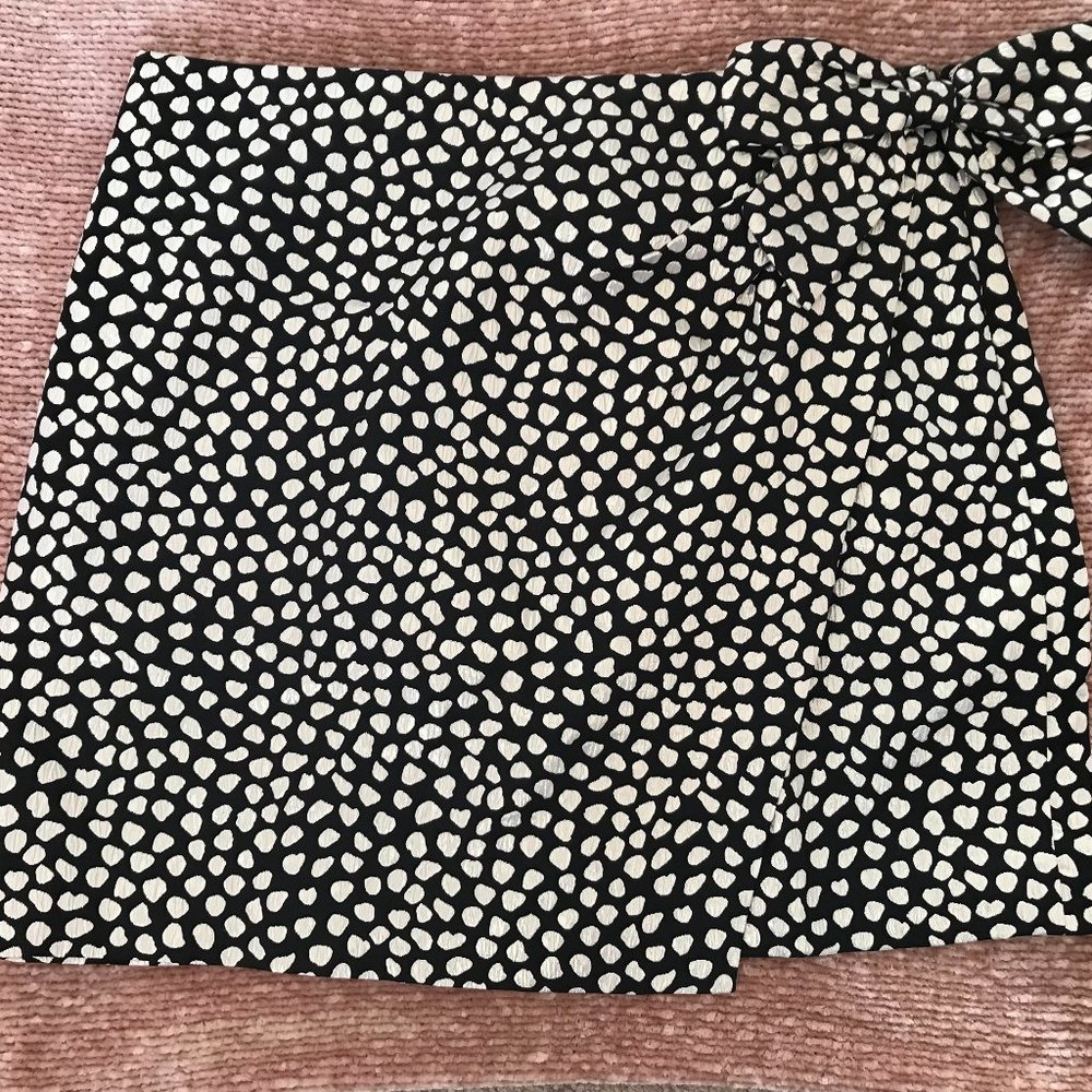 J.Crew Pebble Print Jacquard Bow Skirt Size 16